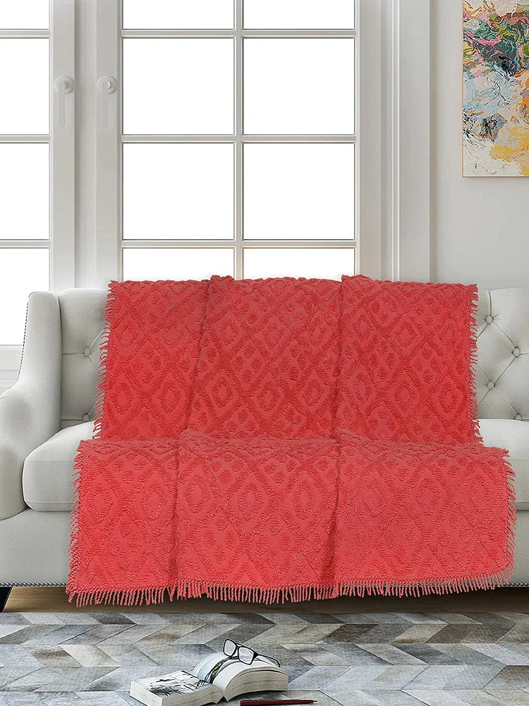 Saral Home Soft Cotton Tufted 2 Seater Sofa Cover Throw